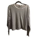 Elizabeth and James ✨ White French Terry Stripe Sz XL Top✨ Photo 2