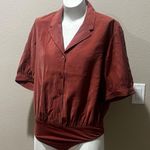 EXPRESS  burnt orange short sleeve bodysuit Photo 2