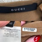 Gucci Sheath Dress Gold-tone Shoulder Accent Sleeve Size 40/S Wool Blend Neutral Photo 10