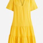 J.Crew  Ruffle Trim Tiered Dress size small yellow Photo 0