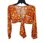 VDM the Label Orange Floral Coverup Crop Top Small New Photo 27