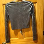 H&M  Divided Women's Lux Velvet
Blue Crop Sweater Top Size S Photo 3