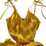 The Andamane Dida Floral Jacquard Mini Wrap Dress in Yellow Women’s Size Medium Photo 1