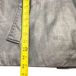 Chicos Womens Metallic Genuine Leather Jacket Size XL Silver Maximalist Mob Wife Photo 5