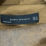 ZARA Moto Style Jacket Womens Size Medium Brown Faux Suede Effect Overshirt Chic Photo 2