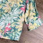 JM Collection  Shirt Women 24W Colorful 100% Linen Button Front Tropical Casual Photo 3