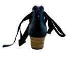 UGG  Australia Amell Open Toe Canvas Lace Up Jute Wedge, Dark Gray/Black, Size 8 Photo 4