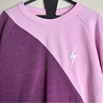 Aviator Nation Rare Crewneck Purple Colorblock lightning bolt Sweater size M Photo 3