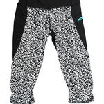 Lululemon Womens Yoga Capri Pants Size 6 Black White‎ Geo With Teal 27X17.5 Photo 0