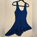 Rebellion  Sleeveless Lace Up Crochet Asymmetrical Mini Dress Photo 2