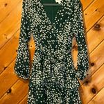 Allison New York layered balloon sleeve faux wrap floral dress in forest green Size XS Photo 3