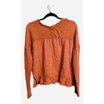 Pilcro  Anthropologie VNeck Long Sleeve Blouse Burnt Orange Light Weight Size S Photo 1