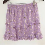 Abound  Tiered Ruffle Lightweight Mini Skirt Size Medium NEW Purple/Yellow Photo 5