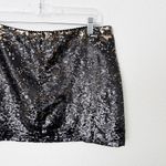 Forever 21 [Vintage]  Black Gold Sequined Low Rise Mini Skirt Y2K 90s Sz Large L Photo 2