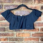 Unique Vintage  Black Ramona Ruffle Tiered Swim Bikini Bathing Suit Top Size XS Photo 5