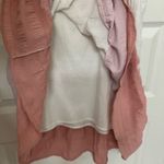 Source Unknown Flowy White Pink and Blush Tiered Mini Dress with Ruffle Sleeves Size Lb by Photo 5