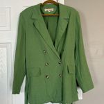 Free People Olivia Linen Blazer Double Breasted Belted Oversized Photo 1