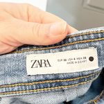 ZARA  High Rise Marine Wide Straight Leg Jeans Blue 4 Photo 2