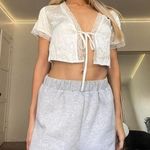 Princess Polly coquette silk white lace tie front blouse Photo 3