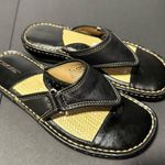 Cherokee Black Leather Platform Sandals Size 8 Photo 0