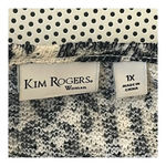 kim rogers ‎ Woman Boho Navy Knit Top Crochet Hem Sleeves Women Plus Size 1X Photo 5