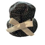 Women's Black Tweed Bucket with Bow Photo 0