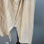 We The Free People Women Keep It Simple Button Up Top L Large Peach Frayed Linen Photo 4