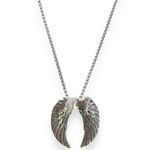 Angel Wings Pendant Necklace for Men Women Streetwear Punk Hip Hop Unisex Style Silver Photo 0
