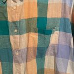 Madewell Short Sleeve Tie Front Oversized Gingham Plaid Shirt Photo 2