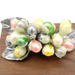 Vintage Shoe Clips Buckles Pastel Faux Pearl Frosted Floral Spray 1940s 1950s Pink Photo 1