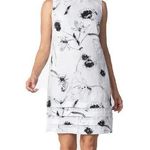 Habitat Linen Sketched Floral Pocket Dress White Size Small Photo 0