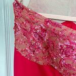 Jovani  Hot Pink Sequin Halter Evening Gown Formal Size 12 Leg Slit Sexy Prom Photo 7