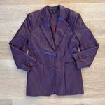 AFRM Blazer Faux Leather Agnes Size S Eggplant Purple Photo 0