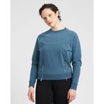 Universal Standard  Peachy Terry Side Zip Pullover Teal Sz‎ M (US XXL) Sweatshirt Photo 4