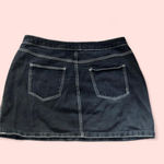 Forever 21 Mini black denim skirt with white stitching Photo 5
