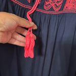 Love Squared  Navy Blue Dress with Pink Embroidery Photo 3