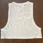 Lululemon  Muscle Love Crop Tank White Logo Graphic Size 6 Pima Cotton Yoga EUC‎ Photo 2