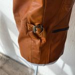 Vtg Women’s Moto 60’s 70’s Fitted Rustic Burnt Orange Leather Jacket Coat Size M Photo 6