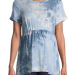 Time & Tru Womens Tie Dye Blue Maternity Smock Top Size Large 12-14 New Photo 0