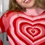 Cider Hearts Sweater In Red / Pink Sz S Photo 1