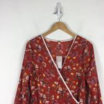 Free People NWT Covent Garden Orange Rust Floral Ruffle Midi Dress Size 12 Photo 3