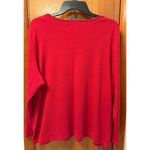 Charter Club  Women Festive Red Long Sleeve Top Photo 1