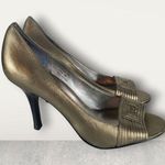 Calvin Klein Katell Bronze Metallic Gold Pump Heels Peep Toes Size 6M Photo 2