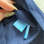 J. McLaughlin Navy Textured Zebra Knit Short Sleeve Stretch Crewneck Top Sz S Photo 2