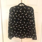 The Limited  Feather Blouse Sheer Long Sleeve Size Small S Photo 4