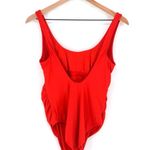 ANDIE The Ibiza One Piece Swimsuit Scoop Back Ruched in Cherry Red Women's S Photo 5