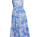 Lilly Pulitzer  Sail Boat Vibrant Blue and Pink Maxi Dress Size 10 Photo 0