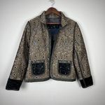 Yak Magik Jacket Women Medium Reversible Embroidered Artsy Boho Silk Blend Nepal Blue Photo 2