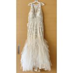 COLORS Ivory Gown Mermaid Mesh Embellished Sleeveless Evening Wedding Dress 14 Photo 16