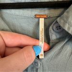 Free People | Dusty Blue Button Front 100% Cotton Bohemian Shirt Size XS Photo 2